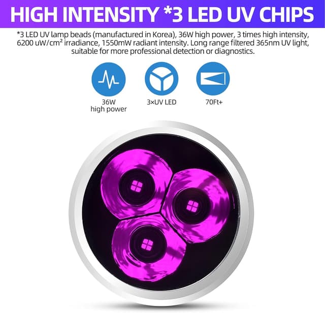 Detalle de DARKBEAM UV Torce 365nm 36W