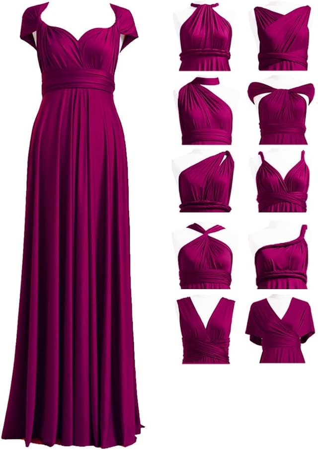 Thumbnail 1 de 72styles Infinity Kleid Bandeau Brautjungfern Mehrweg Langtur Twist Wickelkleid