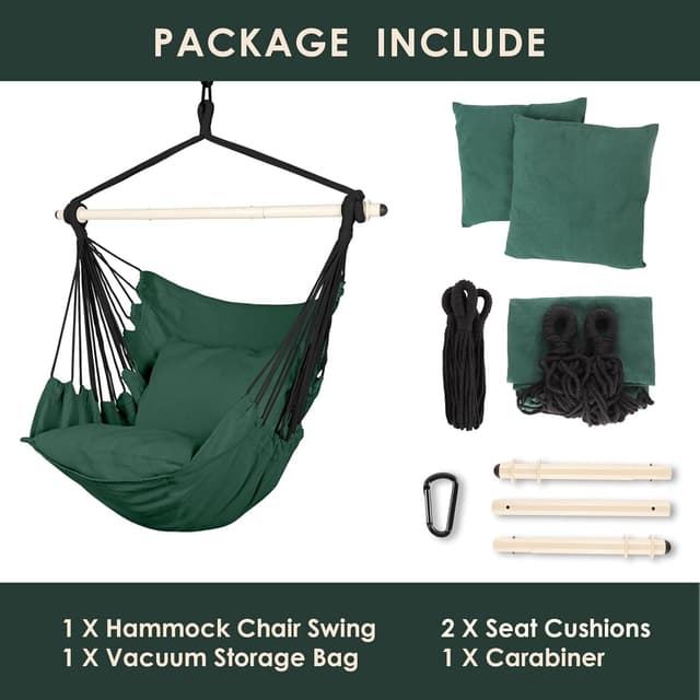 Thumbnail 6 de Highwild Hammock Chair Hanging Rope Swing 500 lbs