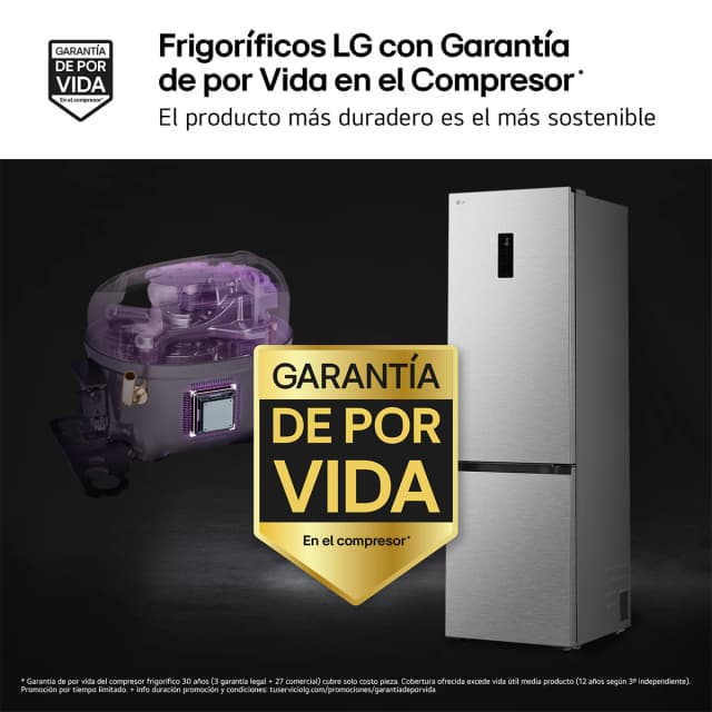 Detalle 2 de LG Serie 700 GBBS727CMB frigorífico combi No Frost con DoorCooling+ (reacondicionado grado D)