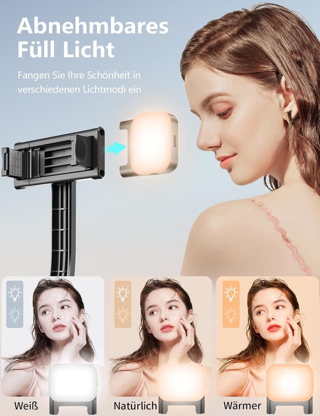 Detalle 2 de Selfie Stick 106 cm mit Fülllicht