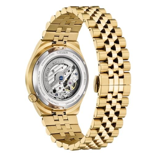 Detalle 2 de Citizen Reloj automático Tsuyosa NK0023-57L con esfera azul y correa de acero oro rosa