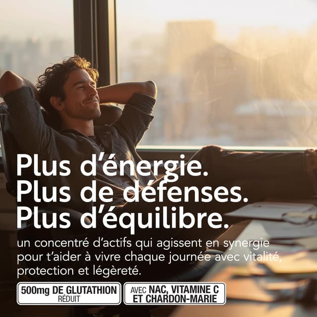 Detalle 2 de Glutathion Réduit 500 mg PiùLife (480 comprimés) avec vitamine C, NAC et chardon-marie