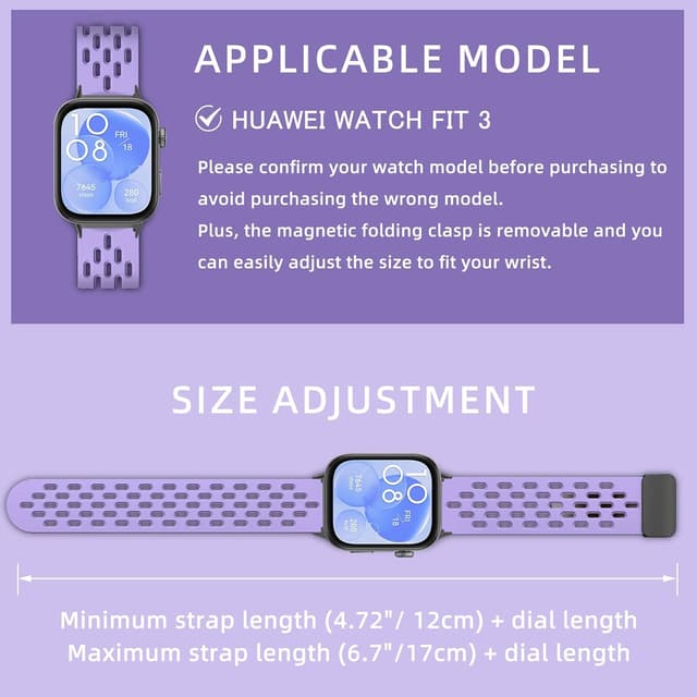 Detalle de MaEiol Silicone Strap for Huawei Watch Fit 4