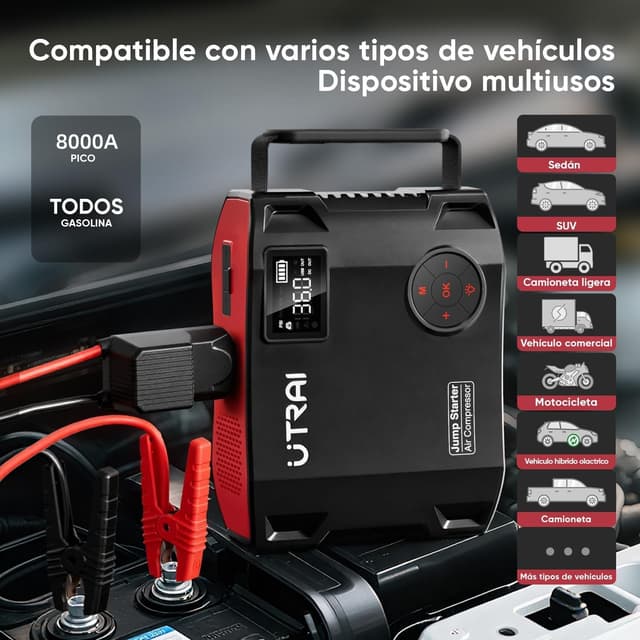 Detalle 2 de UTRAI 8000A Arrancador 27.000 mAh