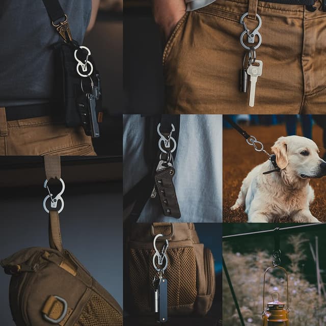 Thumbnail 4 de KeyUnity Keyring Clip 8 Shape Stainless Steel