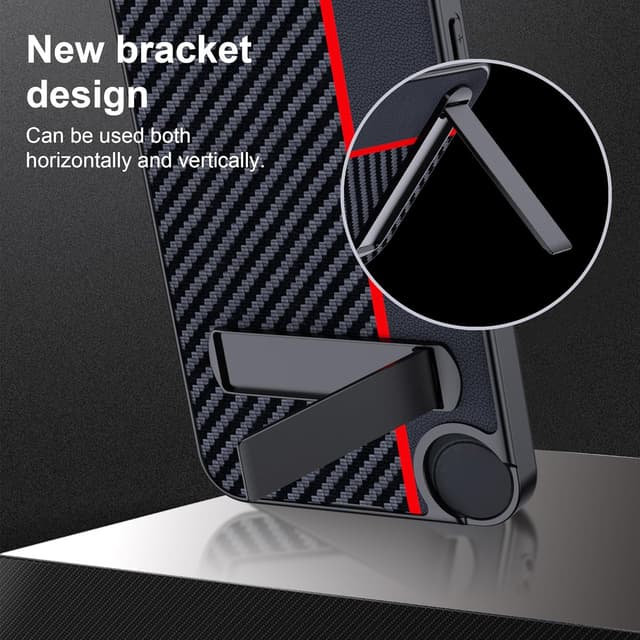 Thumbnail 6 de FDHYFGDY Hülle für Nothing CMF Phone 2 Pro – Schutzhülle mit Ständer (carbonfaseroptisch) und verstellbarem Winkel