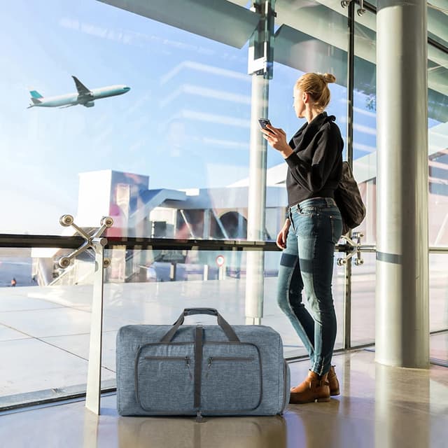 Thumbnail 6 de 85L faltbare Reisetasche mit Schuhfach blau