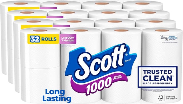 Detalle de Scott 1000 1-Ply Trusted Clean, 32 Rolls