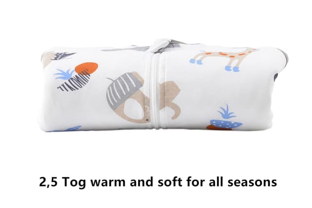 Detalle de Chilsuessy Baby Schlafsack mit Füßen 2,5 Tog – CPC-zertifiziert, Winter/Übergang, Wald Panda (80 cm)