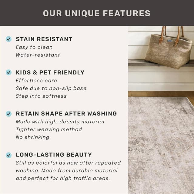 Thumbnail 6 de Hazo Haus 10x14 Neutral Farmhouse Area Rug