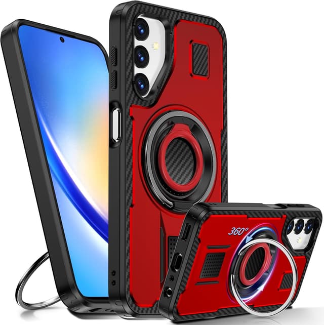 Detalle de Tuvror coque pour Samsung Galaxy A24 5G/4G avec support et anneau rotatif 360°