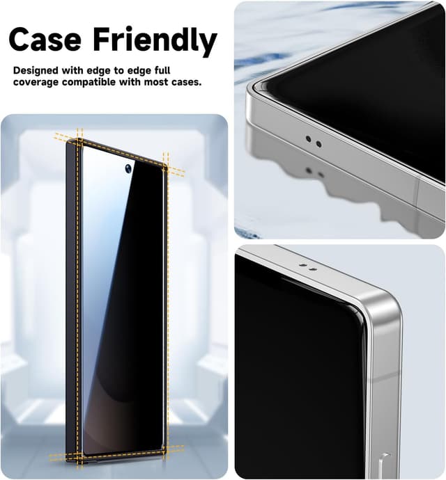 Thumbnail 6 de MAGIC JOHN 2-Pack Privacy Tempered Glass Screen Protector for Samsung Galaxy S25 Ultra (Bubble-Free, Auto Dust-Elimination)