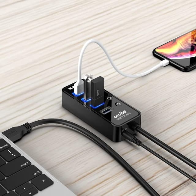 Thumbnail 6 de Atolla Hub USB 3.0 alimenté à 4 ports avec interrupteurs individuels et port de chargement intelligent