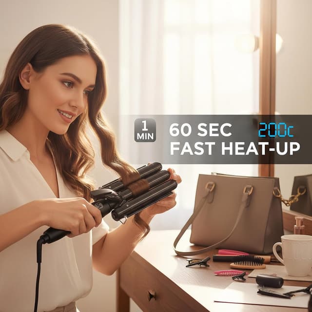 Thumbnail 6 de 3 Fässer Welleneisen 25mm Keramik Turmalin