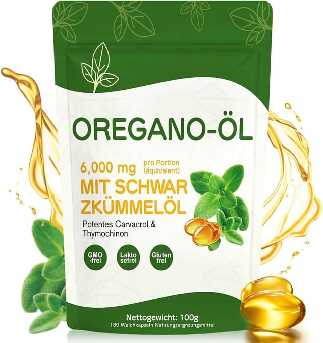 Detalle de Oregano Öl Kapseln 6000 mg, 180 Softgels