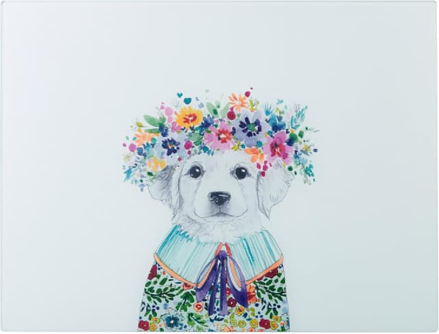 Detalle de Mikasa Tipperleyhill Glass Worktop Protector (40 x 30cm) – quirky illustrated dog worktop saver