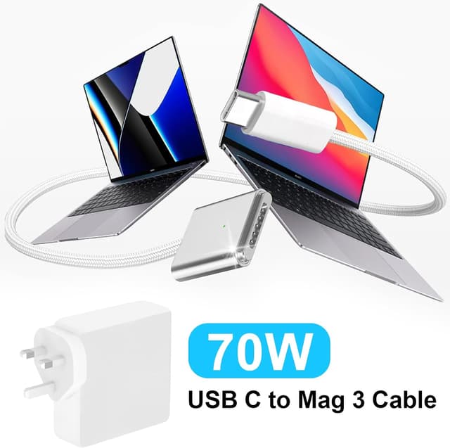 Thumbnail 6 de MacBook Air/Pro 70W USB-C to MagSafe 3 Charger (Mag-3) with braided cable – fast power adapter for 2021–2024 models