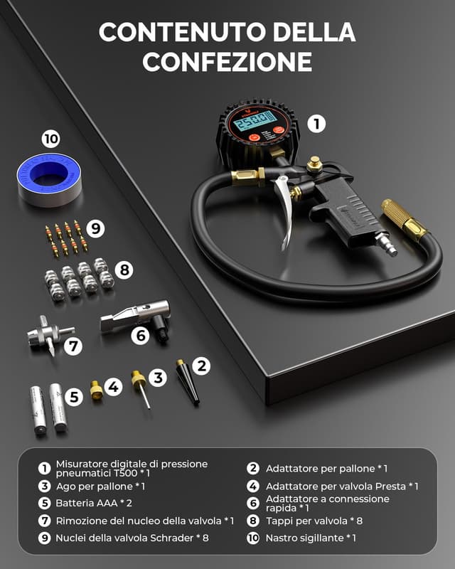 Thumbnail 5 de ETENWOLF T500 manometro digitale 0-17 bar