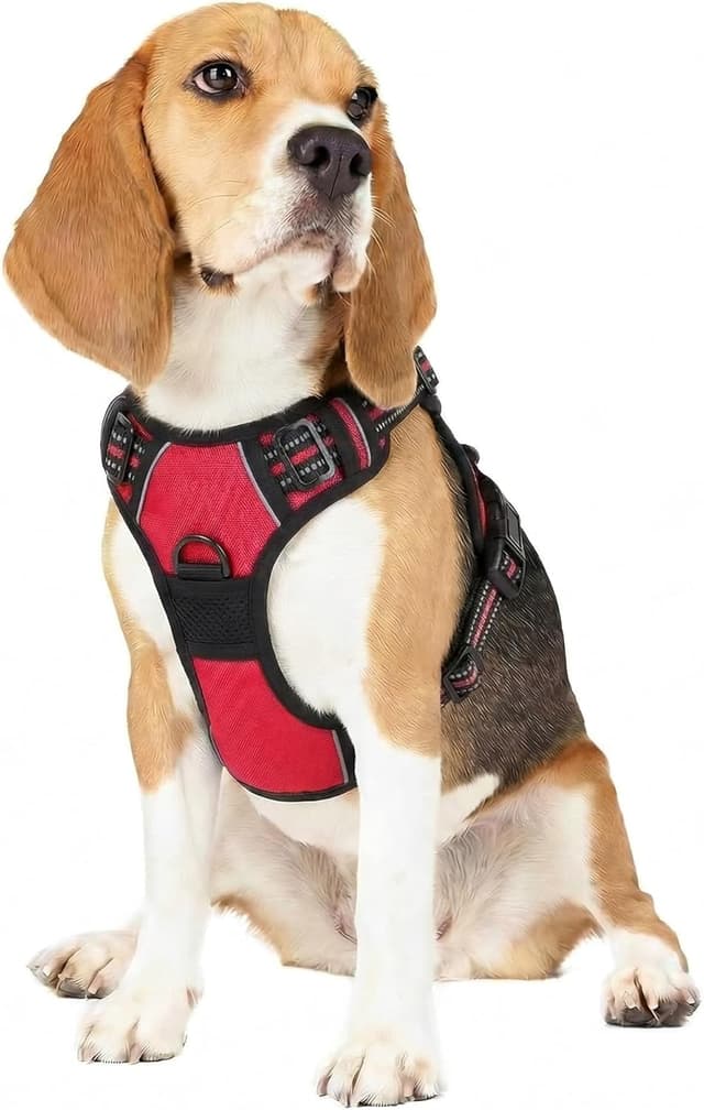 Detalle de Funfox Anti-Zug Hundegeschirr für mittelgroße Hunde – verstellbar, mit Griff & Reflektorstreifen