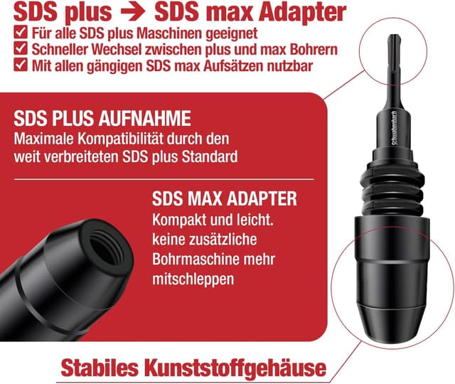 Detalle 1 de Adaptateur SDS Plus vers SDS Max 60Si2Mn