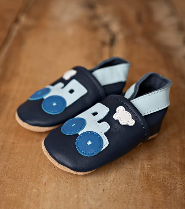 Detalle de ENGEL + PIRATEN Krabbelschuhe aus Leder mit rutschhemmender Sohle – für Krabbeln, Laufenlernen & als Hausschuhe