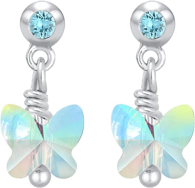 Detalle 2 de Elli Ohrringe Kinder Funkel Schmetterling 925 Silber