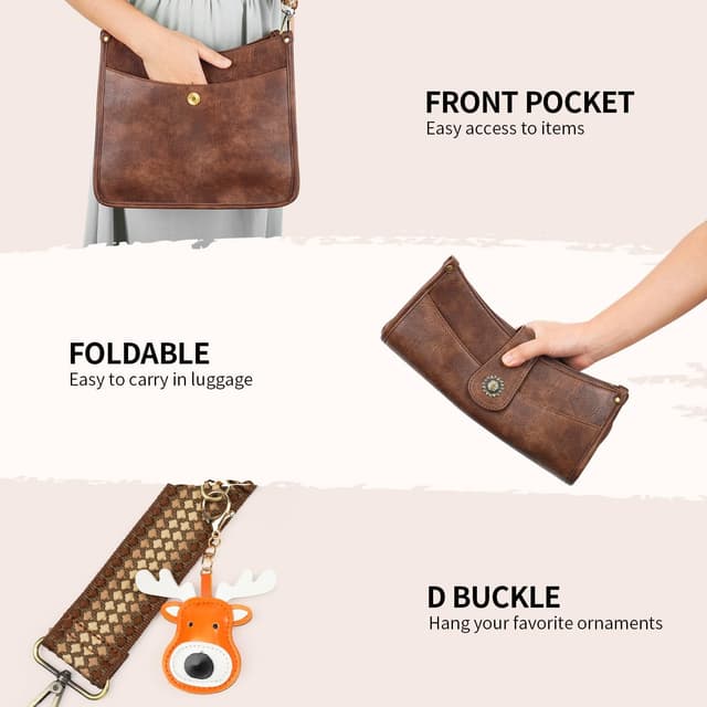 Detalle de VIMUTI Umhängetasche schwarz, veganes Leder