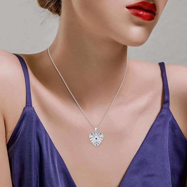 Detalle de FJ Foto Medaillon Kette Damen aus 925 Sterling Silber – personalisierbarer Memory-Medaillon-Anhänger