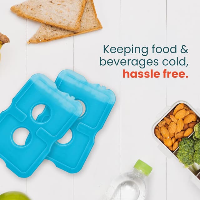Detalle de Healthy Packers Slim Reusable Gel Ice Packs (Set of 10) for Lunch Boxes & Coolers