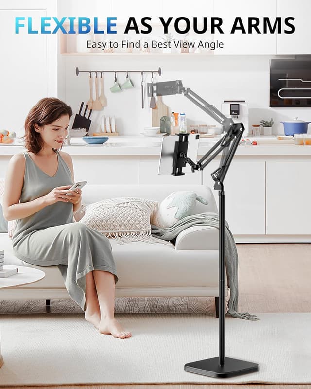 Detalle de UBeesize Tablet Stand Holder for Bed & Floor (Adjustable, 360° swivel, stretchable arm) for iPad, Kindle & phones