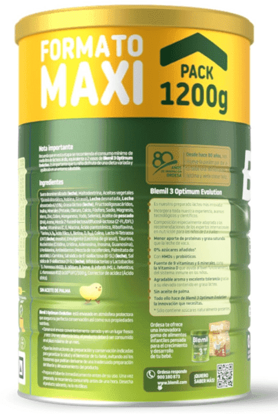 Detalle de Blemil Optimum Evolution 3 leche de crecimiento 1.200 g