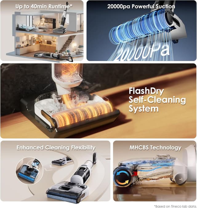 Detalle 2 de Tineco Floor ONE Stretch S6 cordless wet-dry vacuum 40 min 🧹