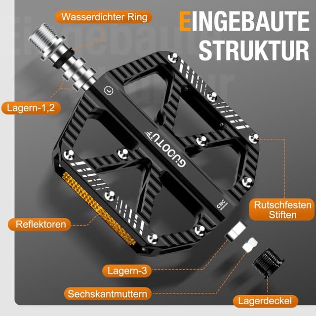 Thumbnail 2 de GUOOTU Fahrradpedale CNC Aluminium MTB Flachpedale