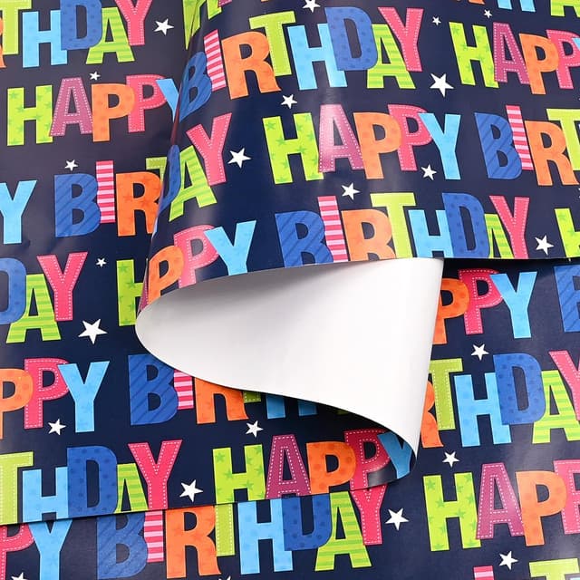Thumbnail 2 de ADQUATOR 10m×43cm Happy Birthday wrapping paper