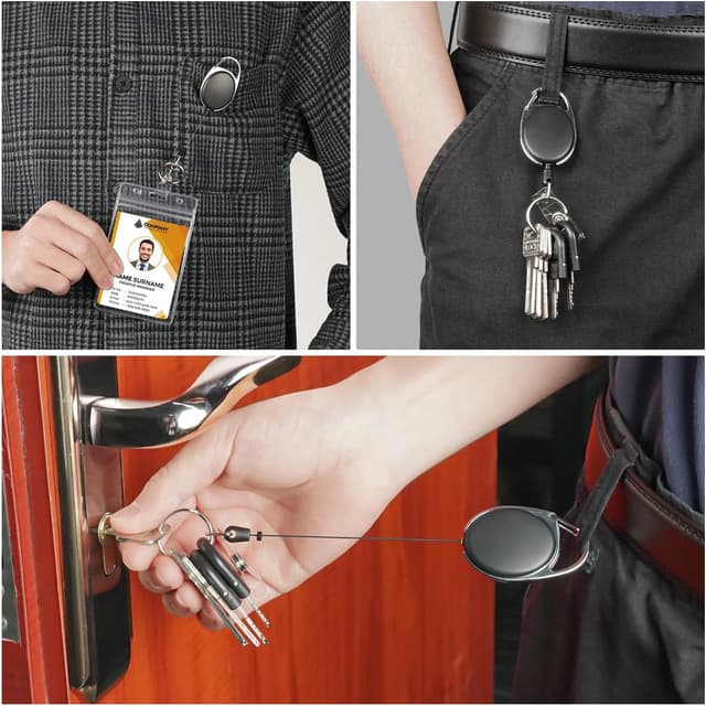 Detalle de Vicloon Cordino Porta Carte con badge retrattile impermeabile e supporti per esposizione e ufficio