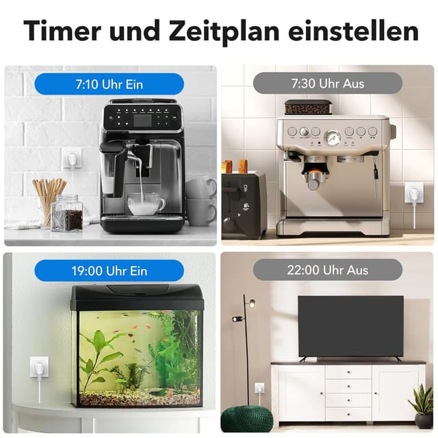 Detalle de HBN Smart Steckdose 4er Set mit Verbrauchsmessung
