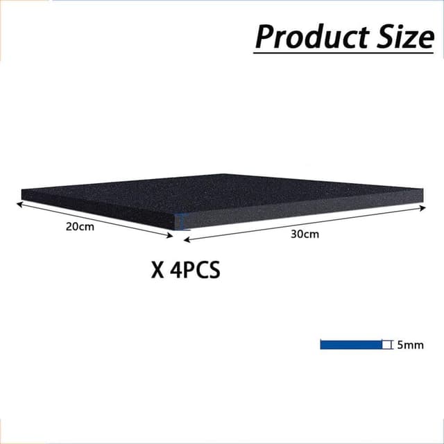 Detalle 2 de 4 feuilles de mousse néoprène adhésives 5 mm (30 x 20 cm) – anti-vibration, insonorisant et antidérapant