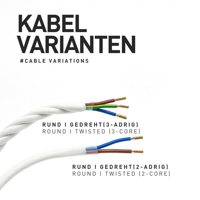 Detalle 2 de smartect Textilkabel 5 m Schwarz, Vintage