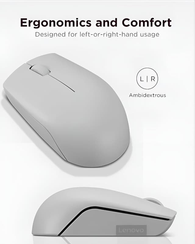 Detalle de Lenovo 300 Wireless Compact Mouse with battery 🖱