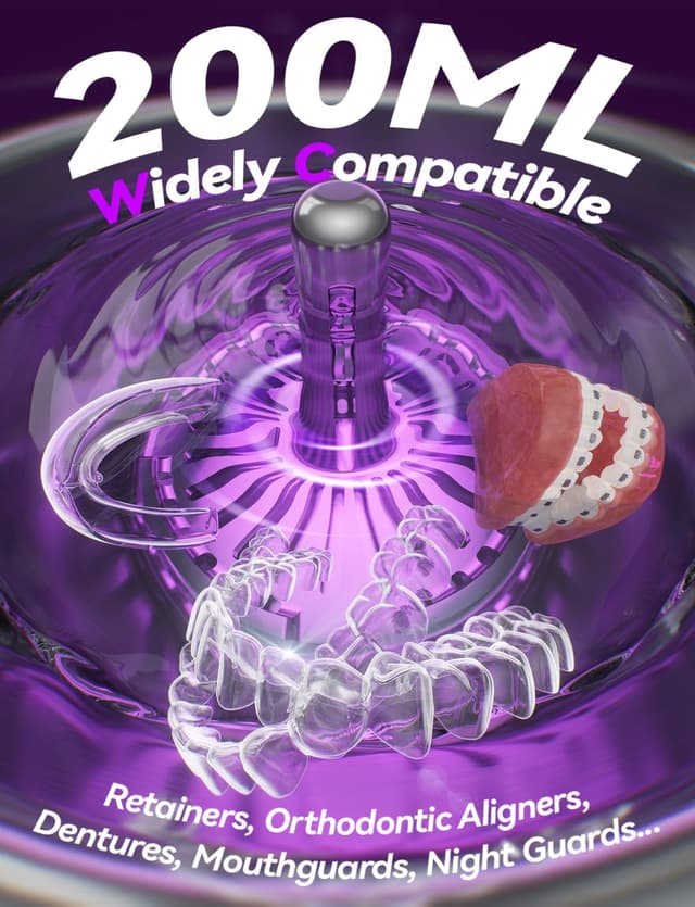 Thumbnail 6 de Beser Ultrasonic Retainer Cleaner (200ML, Warm White) – ultrasonic bath for aligners, nightguards, dentures & jewellery