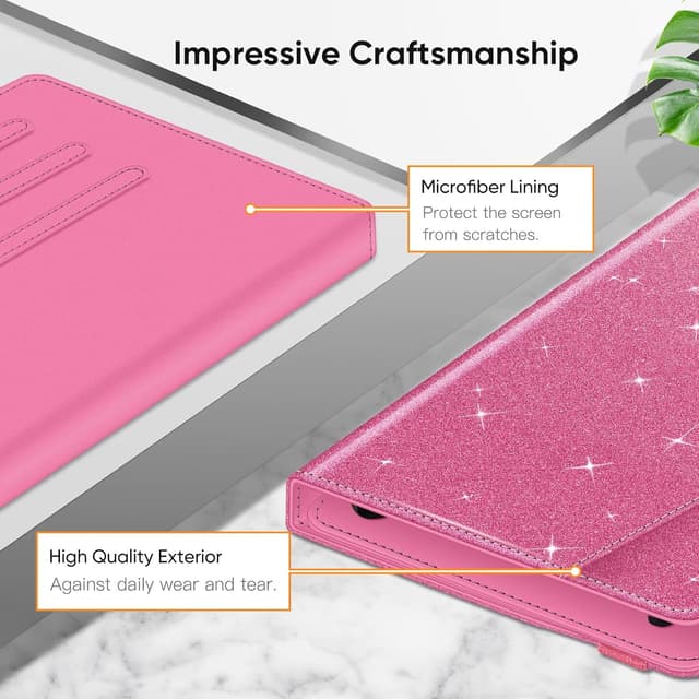 Detalle 2 de FINTIE Universal Tablet Hülle 10 Zoll Glitzer Pink