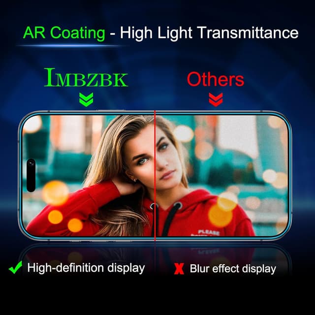 Detalle de IMBZBK Auto-Dust Removal Matte Screen Protector for iPhone 17 Pro Max 3-Pack