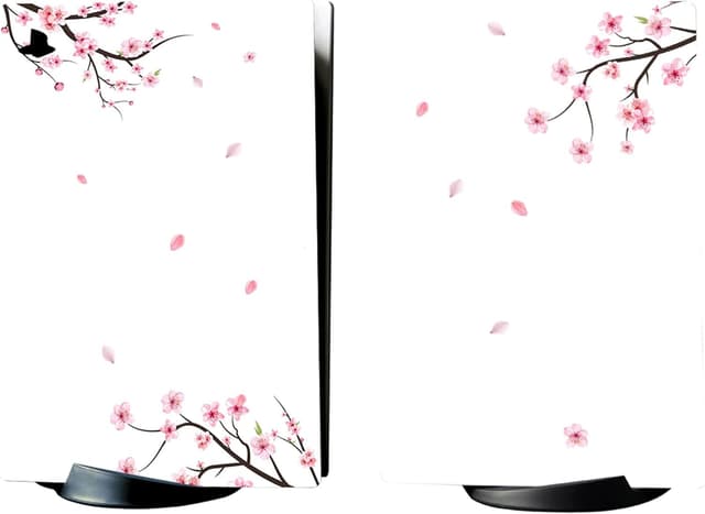 Detalle de playvital Full Set Skin Decal for PS5 Digital Edition (Falling Cherry Blossom) for Console, Controllers & Accessories