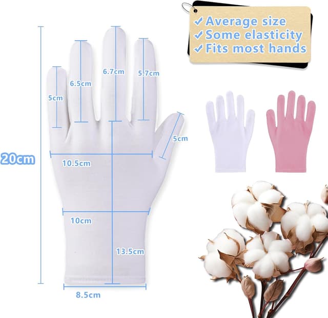 Detalle 1 de AovYoo 6 paia di guanti di cotone idratanti sottili traspiranti in maglia (bianco)