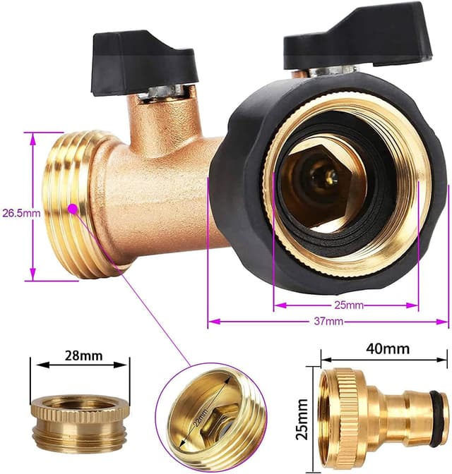 Detalle 2 de Conector 2 vías divisor de grifo 3/4 1/2