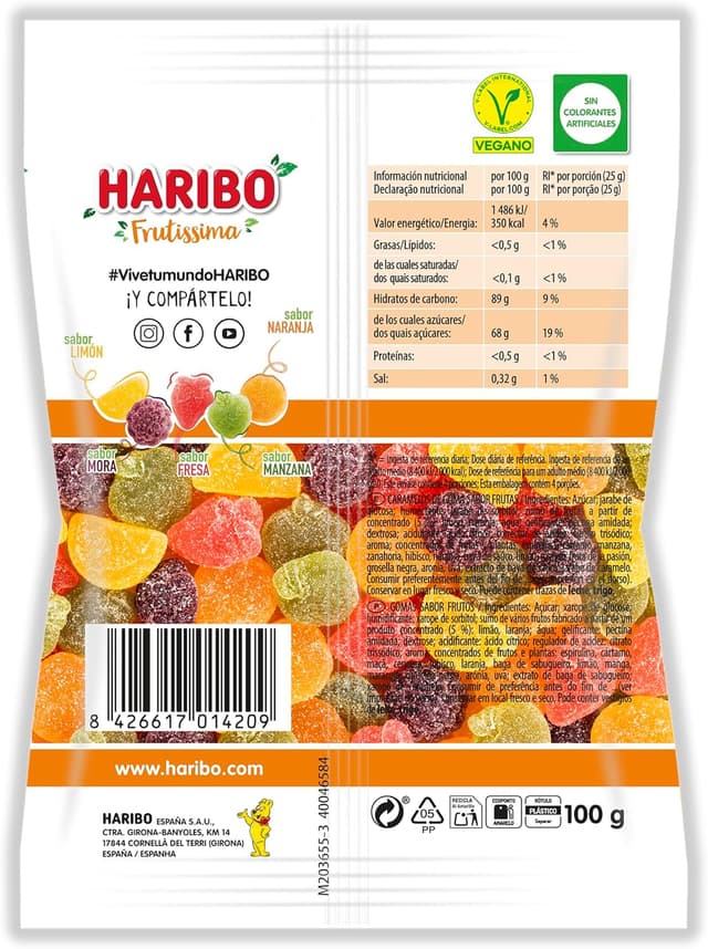 Thumbnail 1 de Haribo Frutissima 🍬 100g - Snack de Frutas Natural