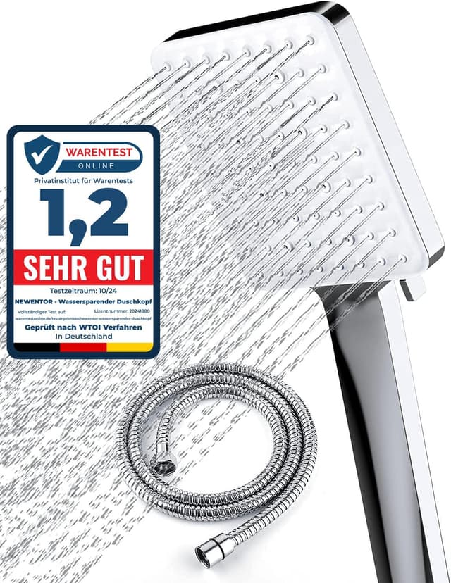 Imagen de Newentor Duschkopf mit Schlauch 1,5M – Regendusche en OfertitasTOP