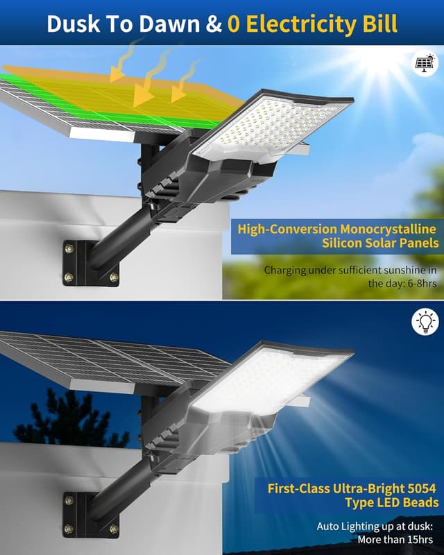 Detalle de Gefolly Lampione Solare LED da esterno con telecomando, 6500K, IP67