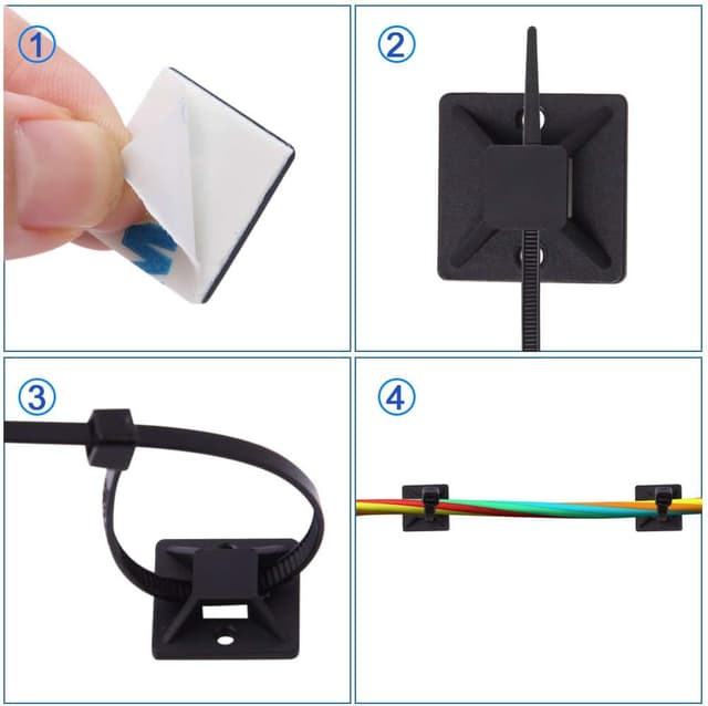 Detalle 2 de SZXULI Kabelbinder 200 Stück Schwarz 120/150mm